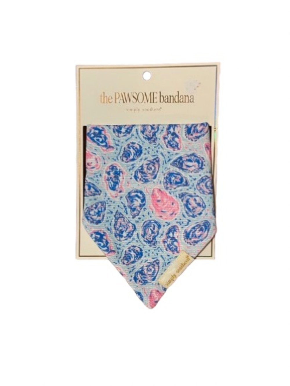 NWT Simply Southern the PAWSOME Oyster Bandana Blue & Pink Pet Bandana